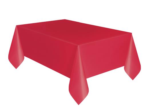 Pk 2 Heavy Duty Plastic Table Covers ~ Red ~ 137cm x 137cm